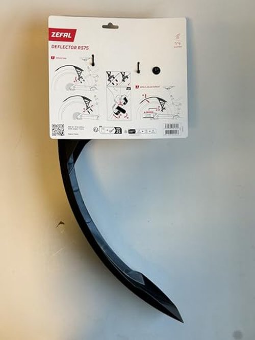 Zefal Deflector RS75 Rear MTB Mudguard – Universal Swingarm Mount for Full-Suspension Bikes – Fits 26”/27.5”/27.5+/29” Wheels, Max 2.8” Tire Width, MD-Strap, 310g, 663mm Long