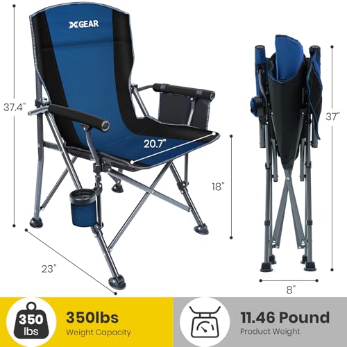 XGEAR Portable Camping Chair for Adults Outdoor Foldable Blue Variation