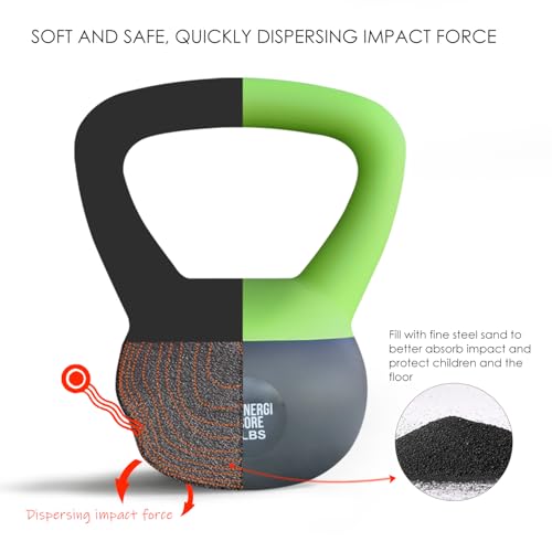 25 lb Sand Filled Kettlebell for Home Gym & Strength Training - Portable Workout Equipment