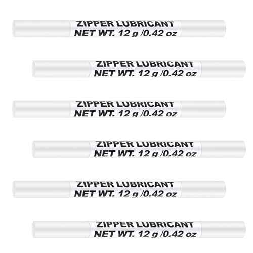Nuanchu 6 Pcs Zipper Wax Snap and Zipper Lubricant Stick, Zip Lube for Lubricating and Protecting Plastic and Metal Zippers - Ideal for Boat, Canvas, Backpacks, Tents, Jackets, and More (0.42 Oz)