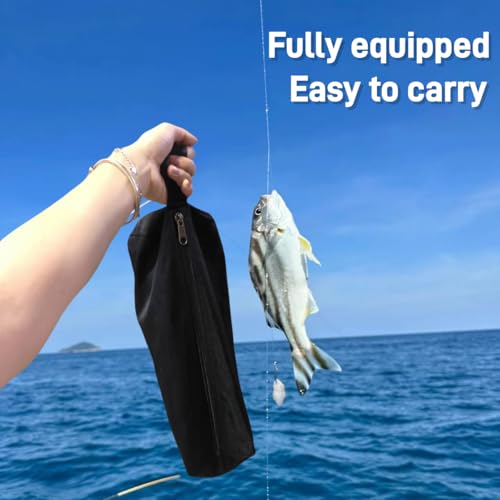 Fishing Knife Set 7PCS with Blue Variation, Fish Cleaning Kit, Fish Scale Brush, Gloves, Storage Bag