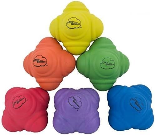 Sky Bounce Reaction Balls for Agility and Coordination Training 72mm Size (Pack of 6 Assorted Color Balls)