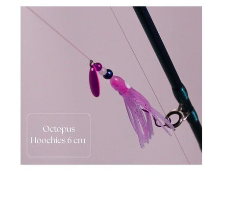 KOKOPROS Luminous Octopus Hoochies 6 cm - Light Pink - 5-Pack for Fishing Lures