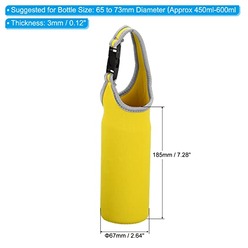 Yellow Neoprene Water Bottle Sling Bag with Adjustable Strap - Insulated Carrier