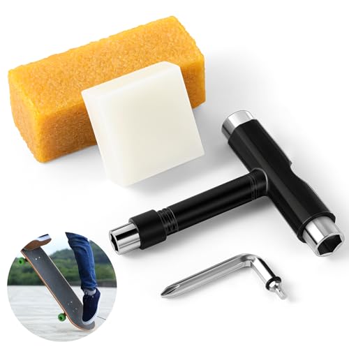 Skateboard Tool Kit with Wax & Cleaner - Metal Socket Variation