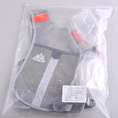 Azarxis Running Vest 2.5L Hydration Backpack Pack Runner Rucksack Lightweight for Women Men Outdoor Cycling Trail Race Marathon Hiking Climbing (Grey with 2 x 250ml Water Bottle)