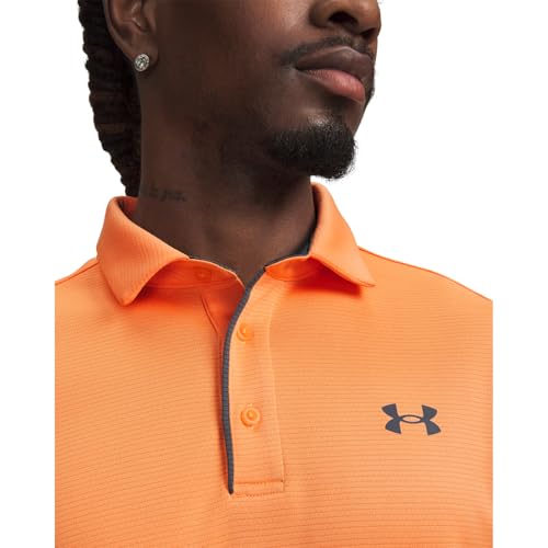 Under Armour Men's Tech Golf Polo Orange Bloc/Pitch Gray Medium