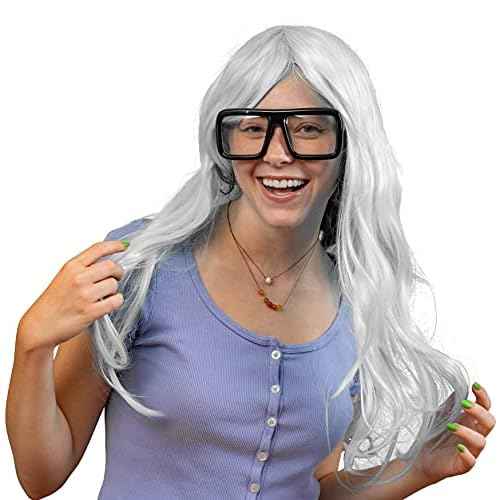 Skeleteen Black Oversized Thick Glasses ? Shiny Square Frame Old Man Nerd Costume Accessory Clear Lens Spectacles for Adults and Children