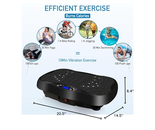 Vibration Plate Exercise Machine with Remote Control, Vibration Platform, Whole Body Workout Machine, Fitness Machine, Foots Massage, Pain Relief, Home Office