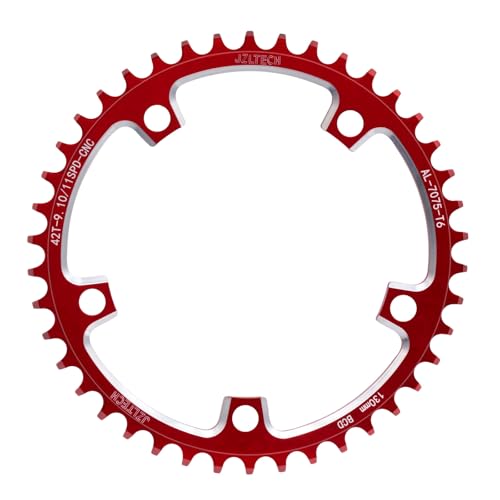 Red 42T Bicycle Chainring 130 BCD Narrow Wide Single Speed Road Bike Part
