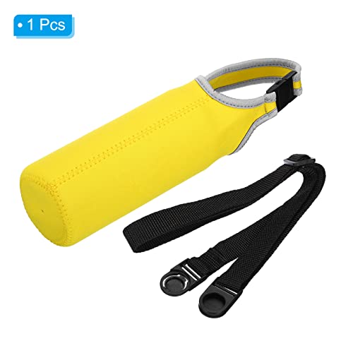 Yellow Neoprene Water Bottle Sling Bag with Adjustable Strap - Insulated Carrier