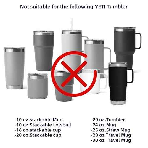 30 oz Flip Straw Lid for YETI 30/32 oz Tumbler,Yeti 26/35/42 oz Straw Mug, Straw Lid for YETI Rambler Drinkware, Shatter-Proof and Dishwasher Safe, Black