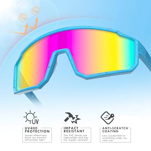 Polarized Sports Sunglasses UV400 Protection for Men Women Youth Outdoor Cycling Running Golf