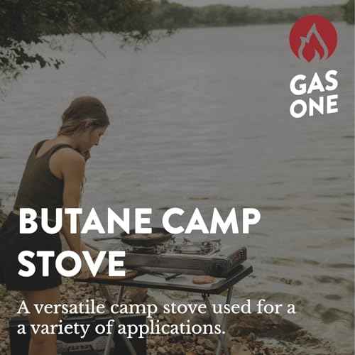 GasOne 2-Burner Portable Camp Stove - High Output 15,300 BTU - With Durable Carrying Case, Automatic Ignition, Safety Features, Perfect for Camping, Hiking, Tailgating, and Emergency Preparedness