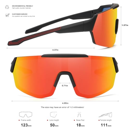 Youth Baseball Sunglasses UV Protection Kids Sports Goggles 3 Pack - Black & Multicolor