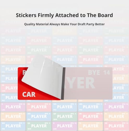 Blue Fantasy Football Draft Board Kit 2026 - XL 6x4 ft, 500+ Stickers, 14 Teams, 20 Rounds, Vinyl
