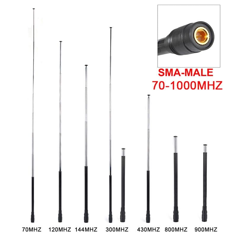 Wide Band Telescopic Radio Antenna SMA-Male 70-1000MHz for Mobile Communications