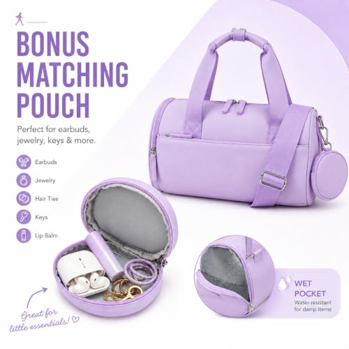 Mini Gym Bag for Women - Small Water-Resistant Duffle with Wet Pocket & Coin Purse