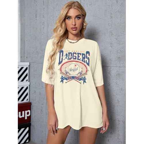 Baseball Shirts for Women Oversized Game Day Sports Fan Shirt Baseball Mama Casual Short Sleeve Tee