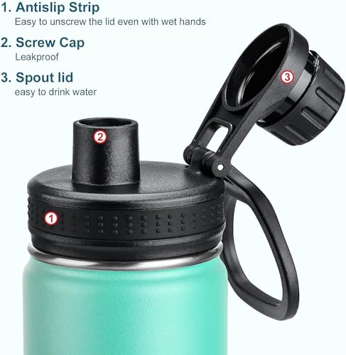 Insulated Stainless Steel Water Bottle 22oz with Leakproof Spout - Teal