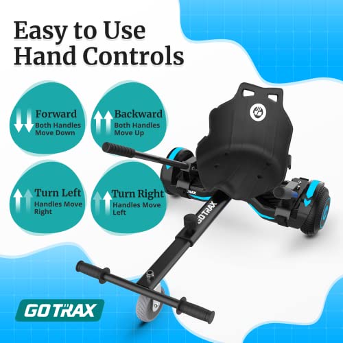 Gotrax Hoverboard Kart Seat Attachment Accessory for 6.5" 8" 8.5" 10" Self Balancing Scooter, Adjustable Frame Length and Handlebar Control Buggy Attachment, Hover Board Go Kart Accessory Kids Adults
