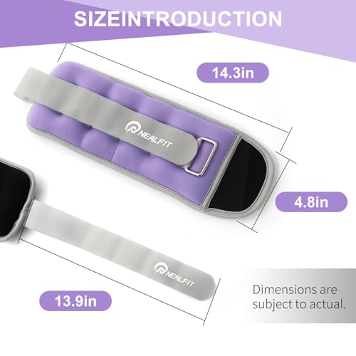 Purple 2 lb Pair Ankle Weights - Adjustable Leg & Wrist Weights for Fitness
