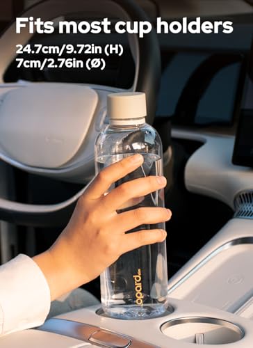 Opard Slim Water Bottle 27oz BPA-Free Leakproof Plastic Drink Bottle Clear Cream