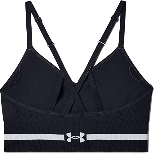 Under Armour Women's Seamless Low Long Sports Bra Small Black Halo Gray