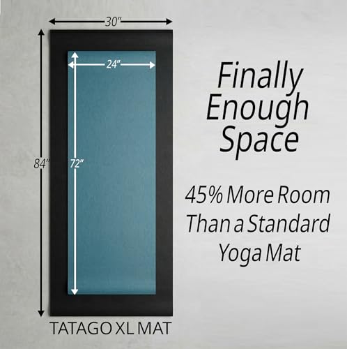 Tatago Extra Thick Large Yoga Mat - Black 6mm Wide & XL for Home Workout & Pilates