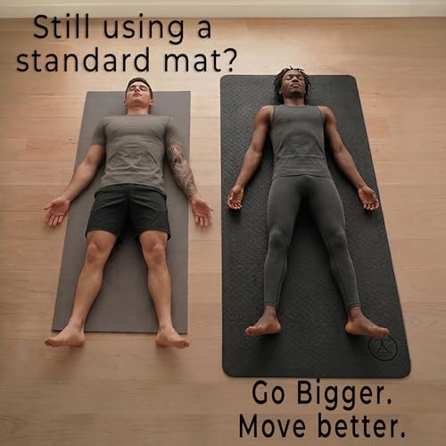 Tatago Extra Thick Large Yoga Mat - Black 6mm Wide & XL for Home Workout & Pilates