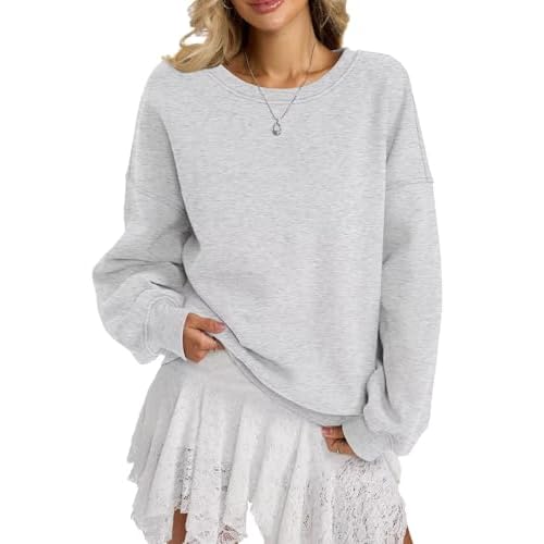 Women Fleece Sweatshirts Oversized Crewneck Pullover Trendy Long Sleeve Tops Fashion Fall Outfits Clothes 2025