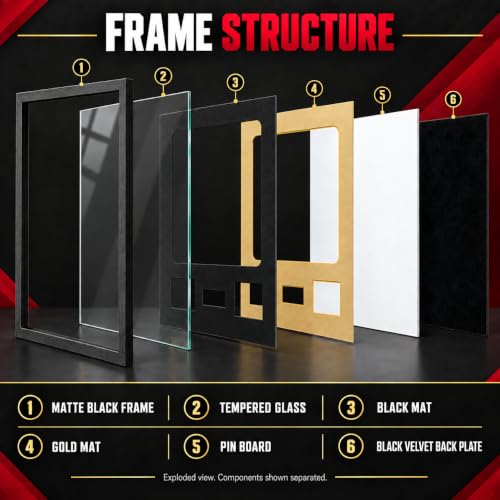 Jersey Display Case with Tempered Glass & Photo Slots - Without Lock, 1 Pack
