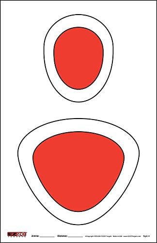 EZ2C Targets Style 4 Head and Center Mass Silhouette Shooting Targets for Gun Range (25 Pack)