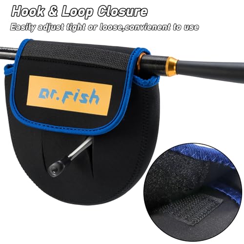 Dr.Fish Spinning Reel Cover 1000-3000, Neoprene Protective Bag with Handle Slot - 2 Pack
