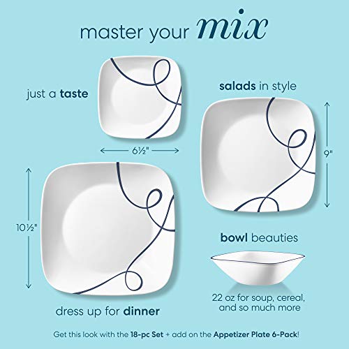 Corelle Chip Resistant Appetizer Plates, 6-Piece, Lia