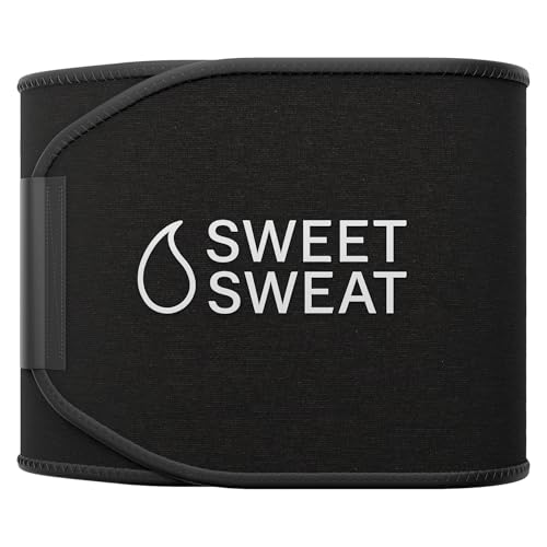 Sports Research Sweet Sweat Waist Trimmer Belt - Black/White, Medium, 1 Pack