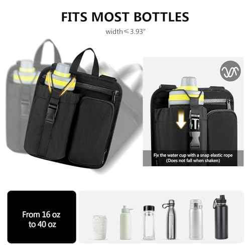 FOREGOER Water Bottle Holder with Adjustable Shoulder & Handheld Strap Phone Pocket for Cup 16-40oz,Large Capacity Crossbody Carrier Bag for Commuting, Sports, Travel