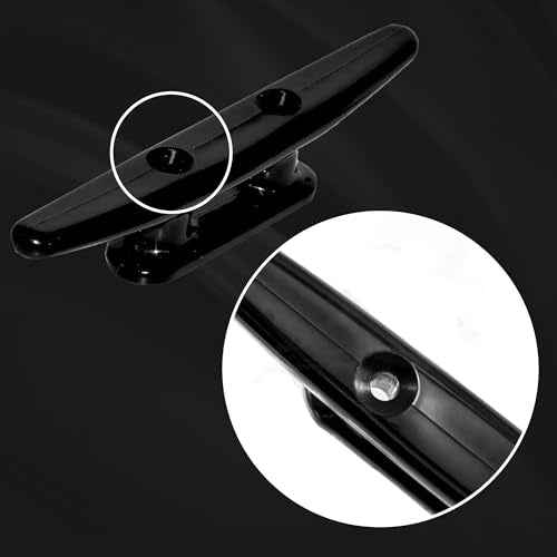 Nylon Boat Cleats Black, 4"/5"/6"/8", Marine Grade Dock Cleats for Rope, Kayak, Mooring, Canoe, Maritime Decor, Tie Down