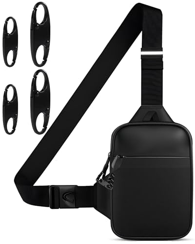 Mini Anti Theft Crossbody Sling Bag Water Resistant Fanny Pack Small Black
