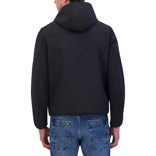 Kenneth Cole mens Hooded Soft Shell With Coil Zip Detail