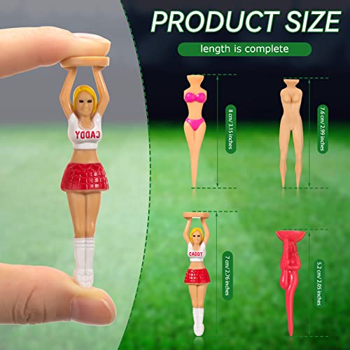 Funny Golf Tees Set - 24 Plastic Novelty Golf Accessories for Men Women