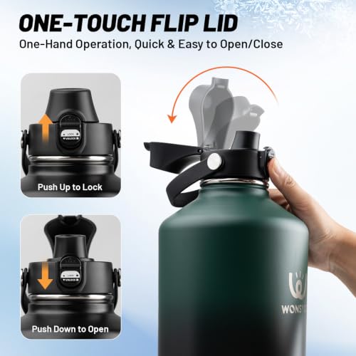 1 Gallon Insulated Leak-Proof Water Bottle with Carrier Bag - Black Forest, 128oz