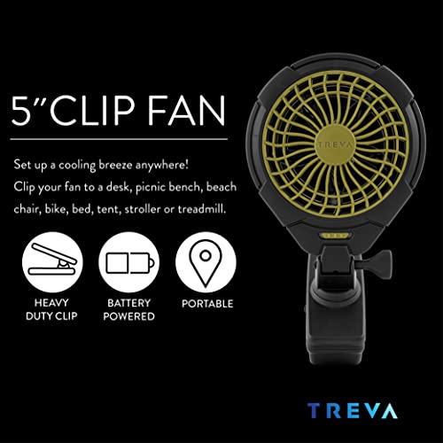 Battery Powered Clip Fan 2-Pack – 5-Inch Portable Desk & Stroller Fans