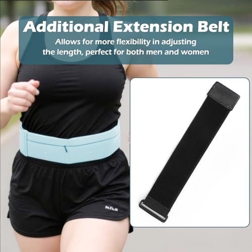 Cyan Slim Running Belt for Men and Women with Water Bottle & Towel - Adjustable Waist Pack