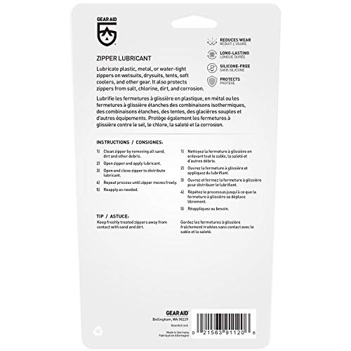 Gear Aid Zipper Wax Lubricant Stick for Wetsuits and Drysuits