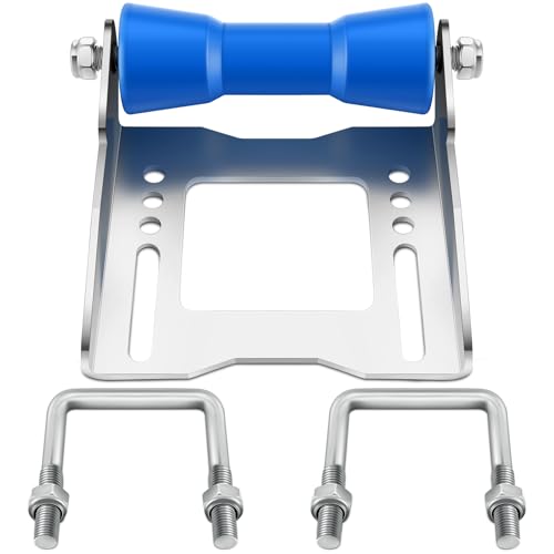 8 Inch Boat Trailer Keel Roller Assembly Kit with Galvanized Bracket and TPU Roller