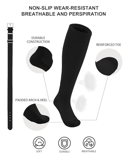 Toddler Baseball Socks and Belt Set - Black, 2-4T, Sports Accessories