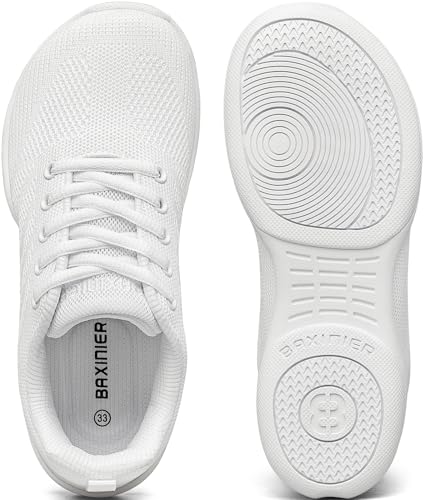 Girls Wide Cheer Shoes Tennis Sneakers - 5 Big Kid White 220