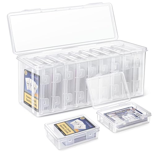 Trading Card Storage Box Set - 10 Plastic Card Holders for Sports & Collectible Cards