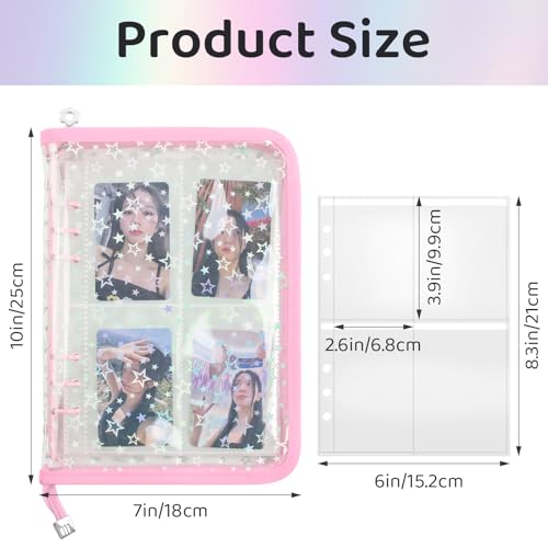 Pink A5 Photocard Binder with 200 Pockets for K-Pop Collectibles
